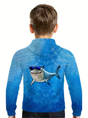 Kids Shark Graphic 3D Print Hoodie Street Wear