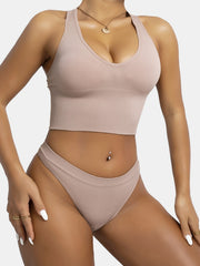 Wireless Ribbed Lingerie Set Tank Top & Panties