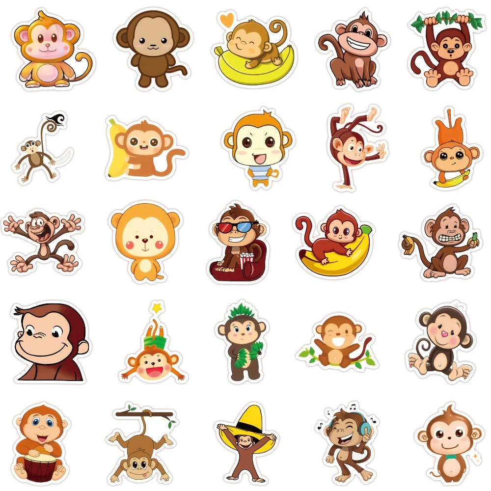 50pcs Monkey Doodle Waterproof Sticker DIY Creative Toys