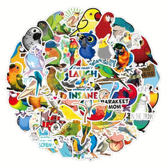 50pcs Parrot Stickers Flying Animal Luggage Car Laptop Scooters Graffiti Sticker