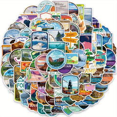 102 National Park Stickers Outdoor Adventure Waterproof Vinyl Travel Stickers
