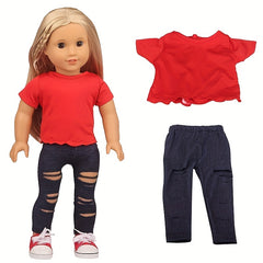 18 Inch Doll Outfit Set Colorful Polyester Clothes for Dolls Perfect Gift