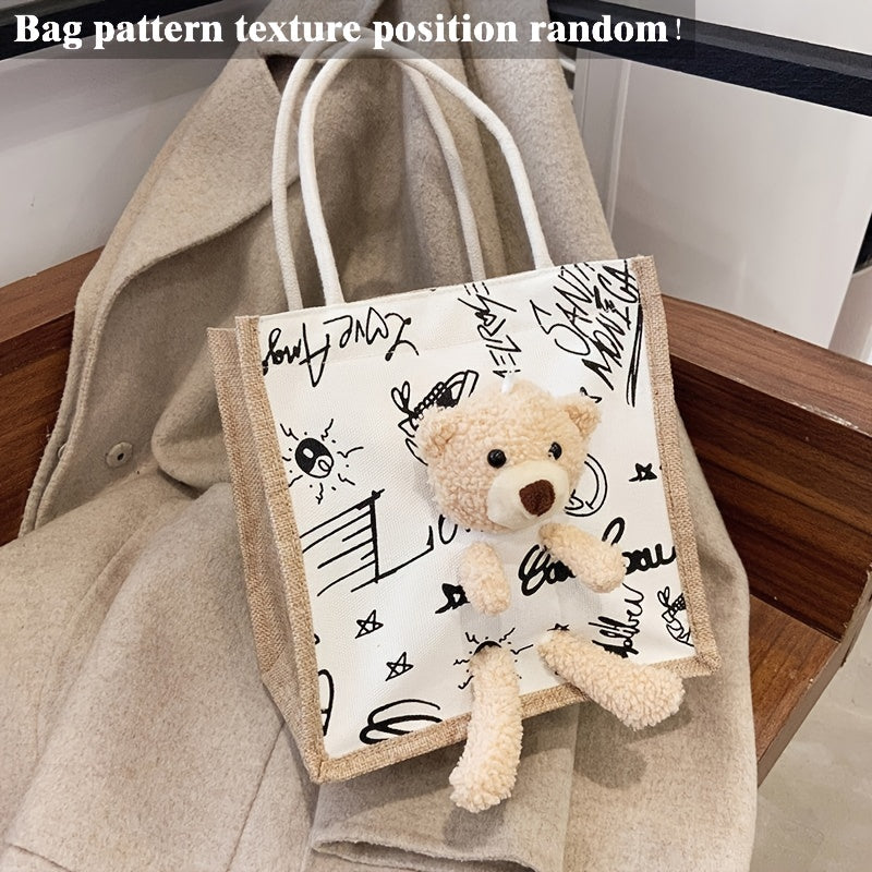 Bear Tote Canvas Cartoon Handbag Bag Shopping Bag