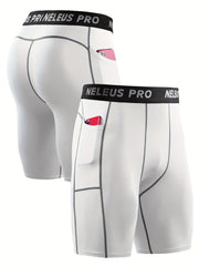 Men's Compression Shorts with Pocket for Gym Sports Running