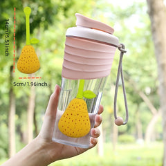 Pear Shaped Long Handle Tea Filter Reusable Silicone Tea Separator