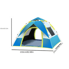 Family Camping Tent Portable Folding Tent for Picnic with Doors and Windows