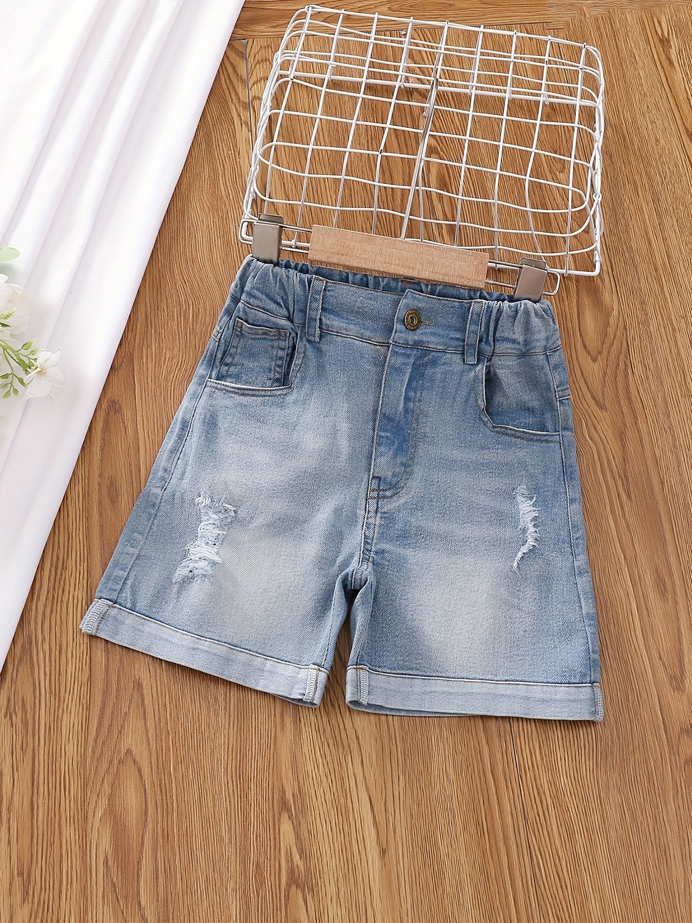 Girls Ripped Comfortable Denim Shorts for Summer