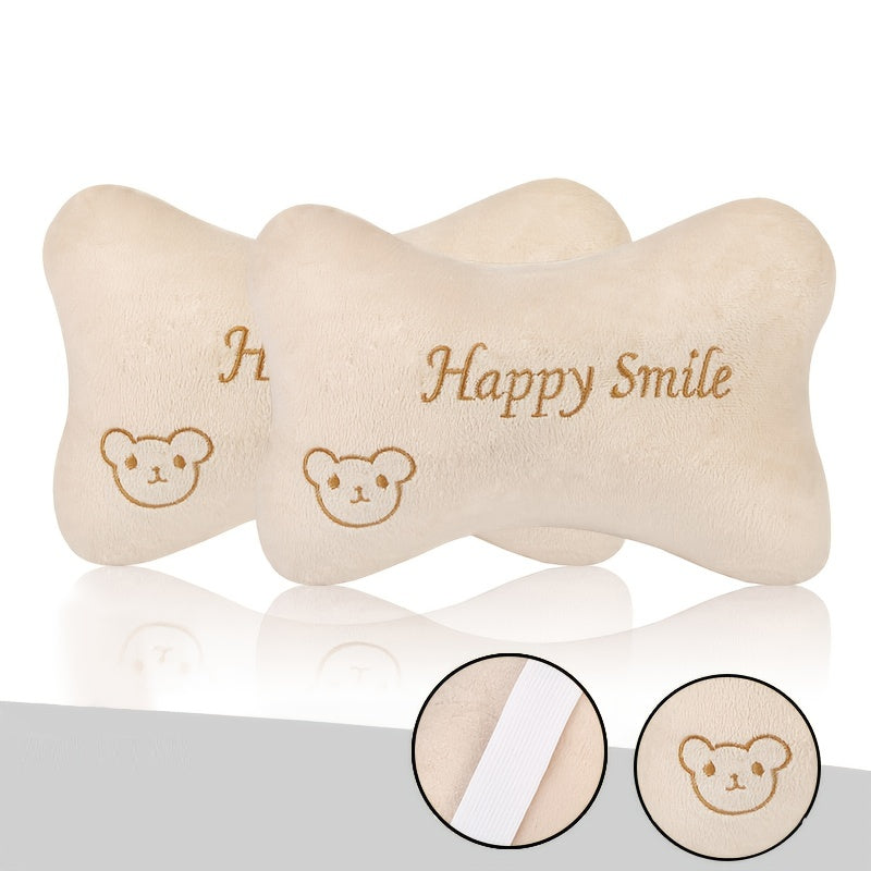 Bear Pattern Car Headrest Pillow Soft Travel Pillow