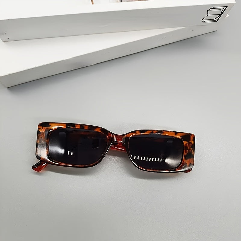 Leopard Square Sunglasses UV Protection Women Eyewear