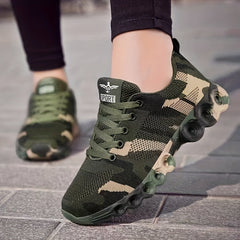Camouflage Outdoor Sports Shoes Lace Up Weaving Sneakers