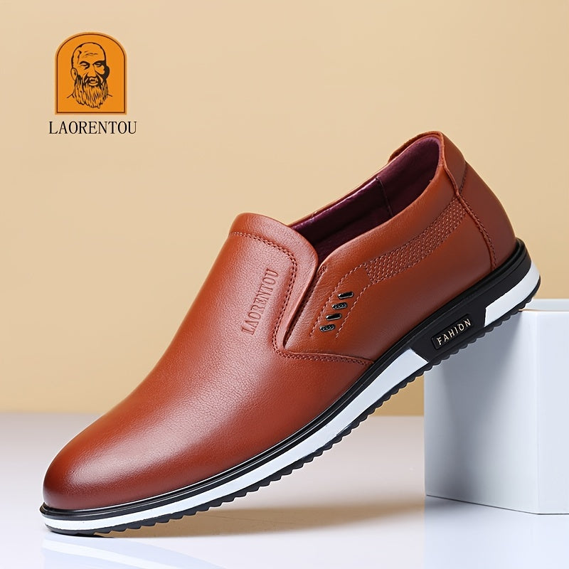 LAORENTOU Men's Leather Shoes Casual Dress Shoes For Business Office