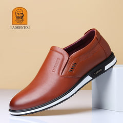 LAORENTOU Men's Leather Shoes Casual Dress Shoes For Business Office