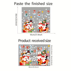 2pcs Christmas Window Stickers Santa Claus Snowman Decor