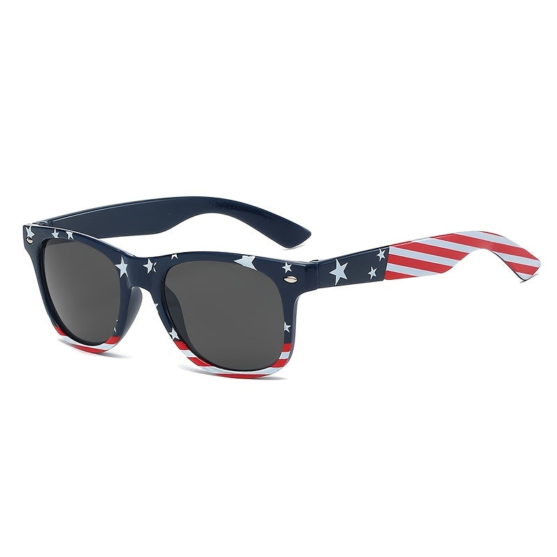 2 Pcs National Flag Frame Classic Rectangle Unisex Sunglasses
