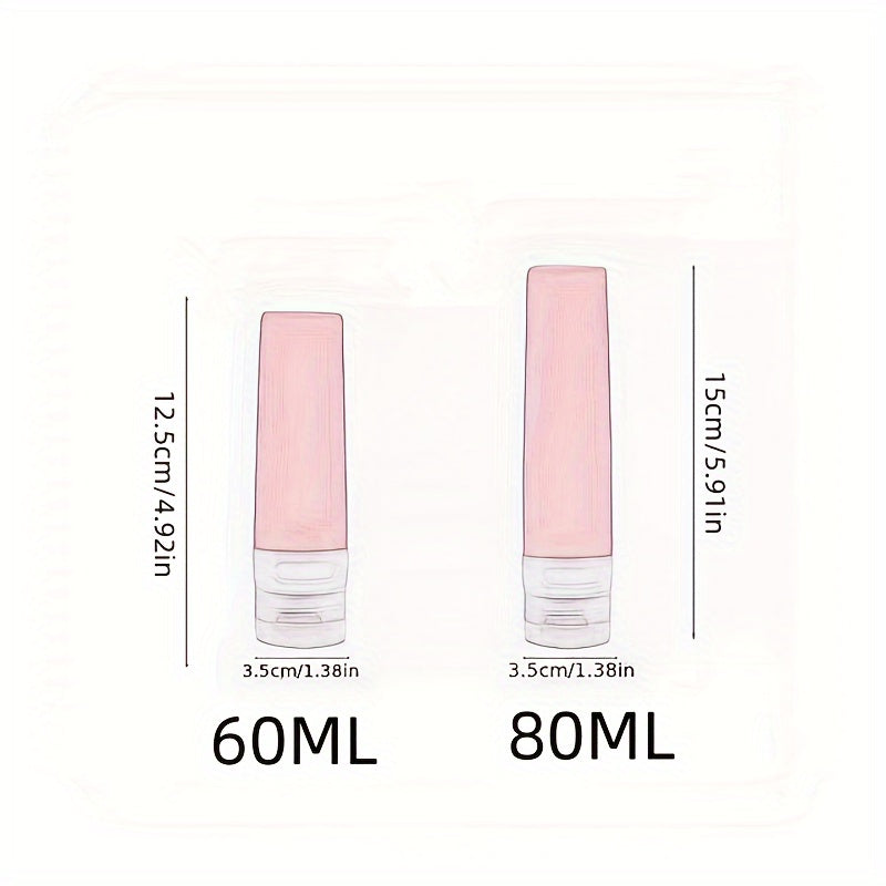 4pcs Silicone Empty Travel Bottles Refillable Squeeze Bottles
