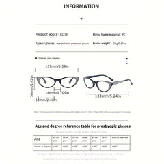 Cat Eye Reading Glasses for Women Men - Model 2279