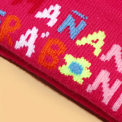 Multicolor Letter Print Knitted Hat