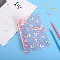 A5 A6 PVC Transparent Daisy Notebook 6 Hole Loose Leaf Shell Journal