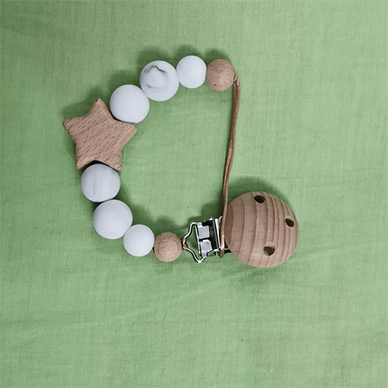 Silicone Pacifier Clip Baby Teething Toys With Star Pattern