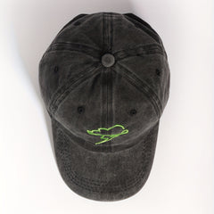 Cloud Lightning Embroidery Baseball Cap Gray Distressed Sunshade Dad Hat