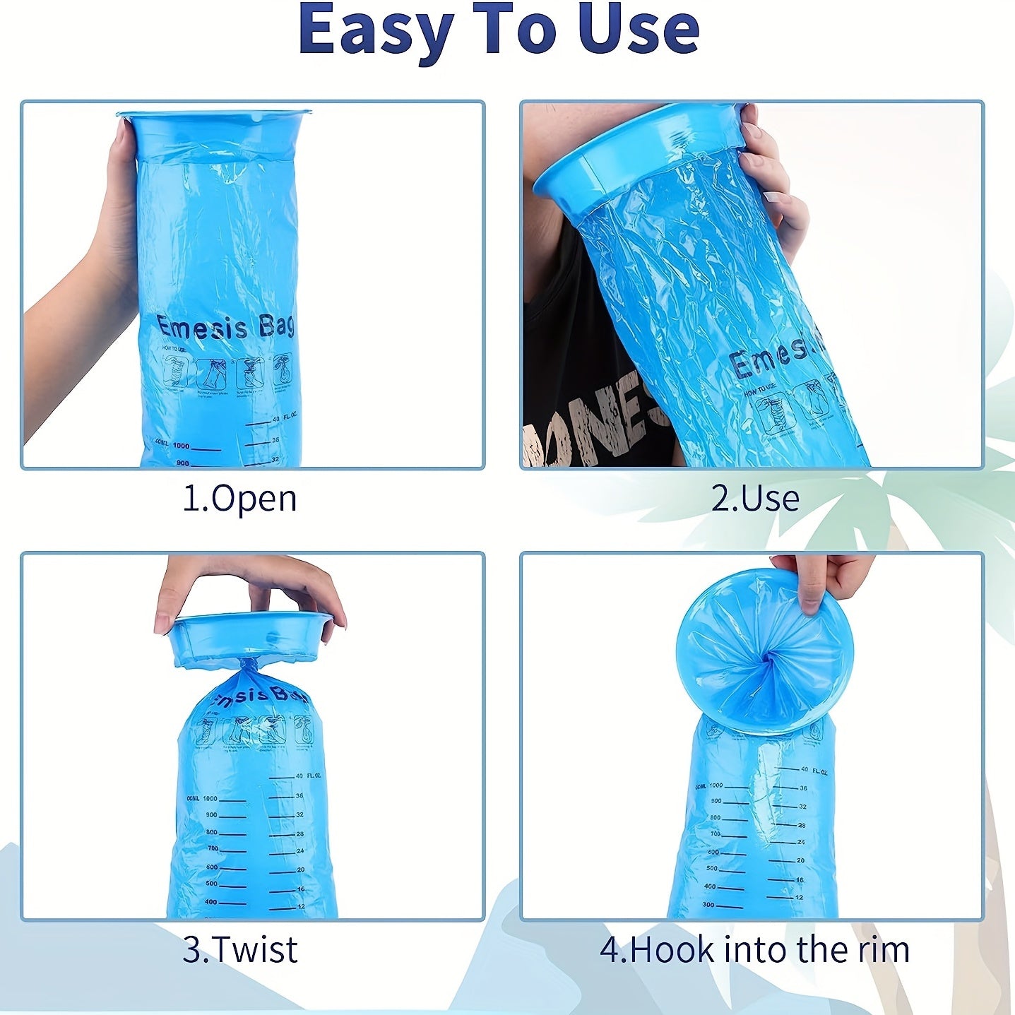 10pcs Disposable Vomiting Bags 1000ml for Travel - Motion Sickness