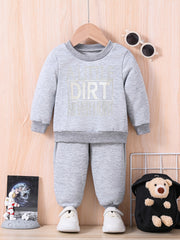 Toddler Baby Sweatshirt Trousers Set A LITTLE DIRT NEVER HURT