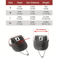 Dog Sun Hat w/ Ear Holes for Summer Outdoor Travel