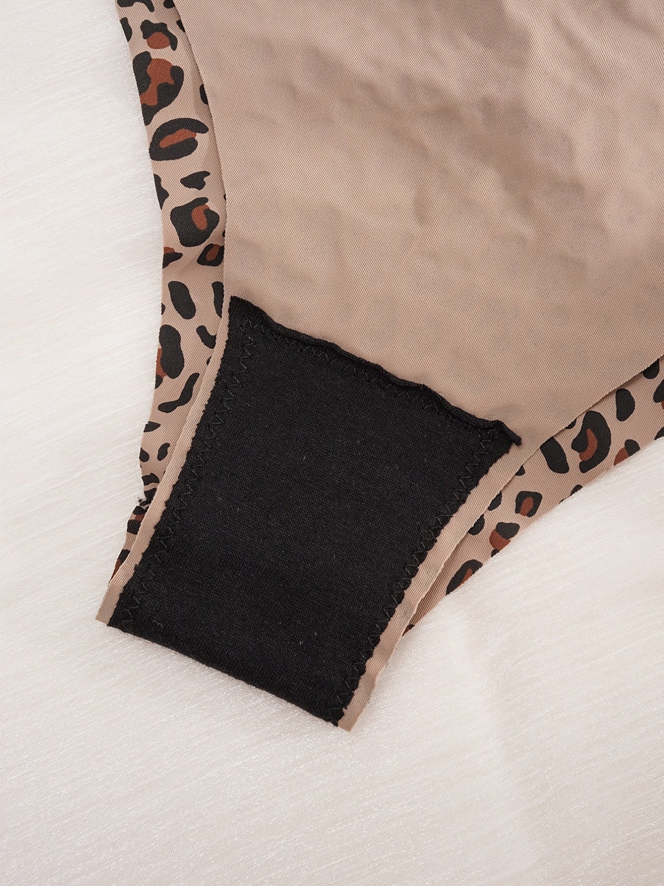 Leopard Bow Tie Panties Criss Cross Cut Out Women's Lingerie