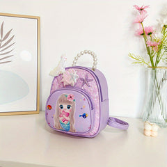 Casual Sequin Backpack Faux Pearl Beaded Starfish Decor