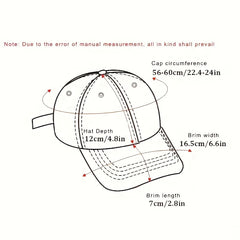 Unisex Adjustable Baseball Cap With Pattern - Sunshade Breathable Casual Hat