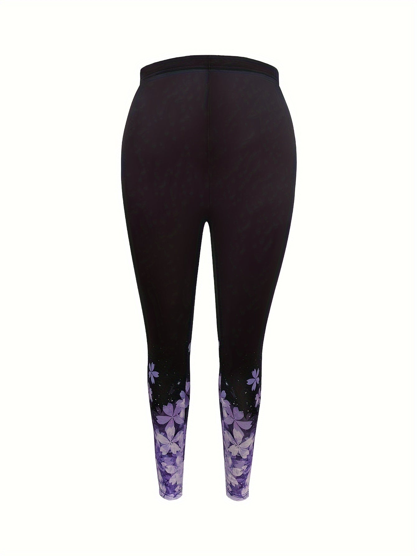 Floral Pattern Plus Size Loungewear Set Top & Leggings Pajamas