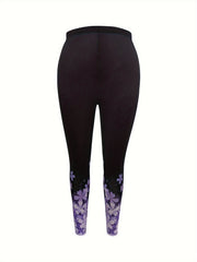 Floral Pattern Plus Size Loungewear Set Top & Leggings Pajamas