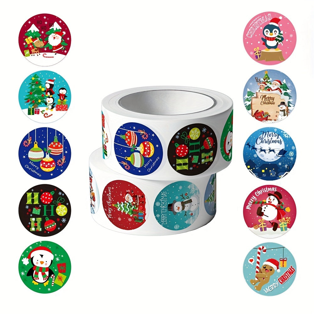 500pcs Christmas Stickers Holiday Envelope Seal Self Adhesive Decorative Present