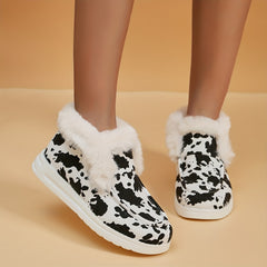 Women's Cow Print Non-slip Sneakers Comfortable Low Top Sport Shoes