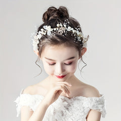 Pearl Flowers Wreath Hair Hoop Headband For Girls
