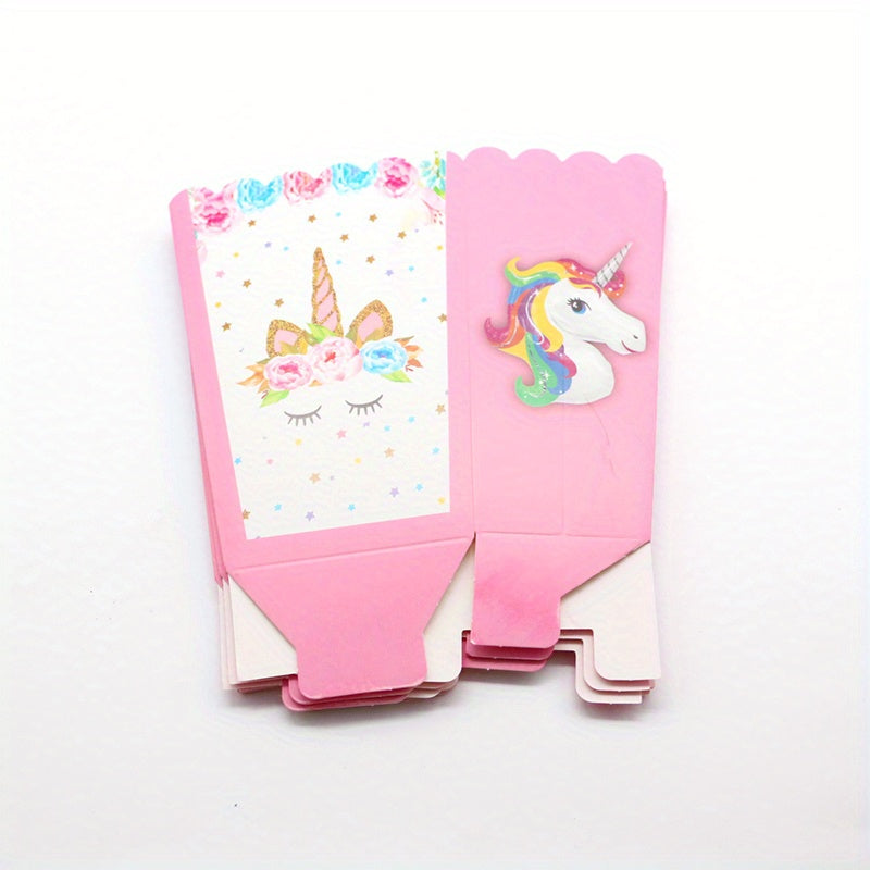 6Pcs Unicorn Popcorn Box Party Supplies