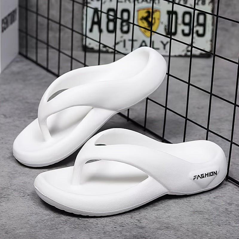 Men's Letter Print Thong Sandals Casual Non Slip Flip-flops