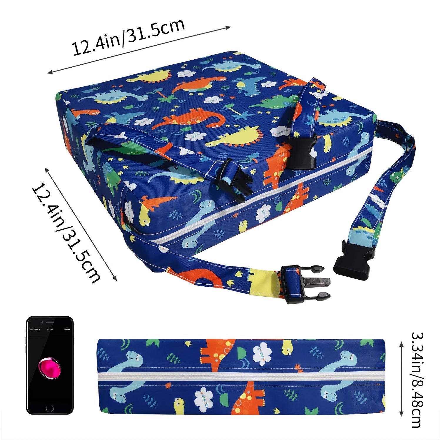 Toddler Dinosaur Booster Seat with Safety Buckle