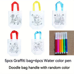 Watercolor Pens DIY Graffiti Bag Set Non-woven Fabric Art Material Package