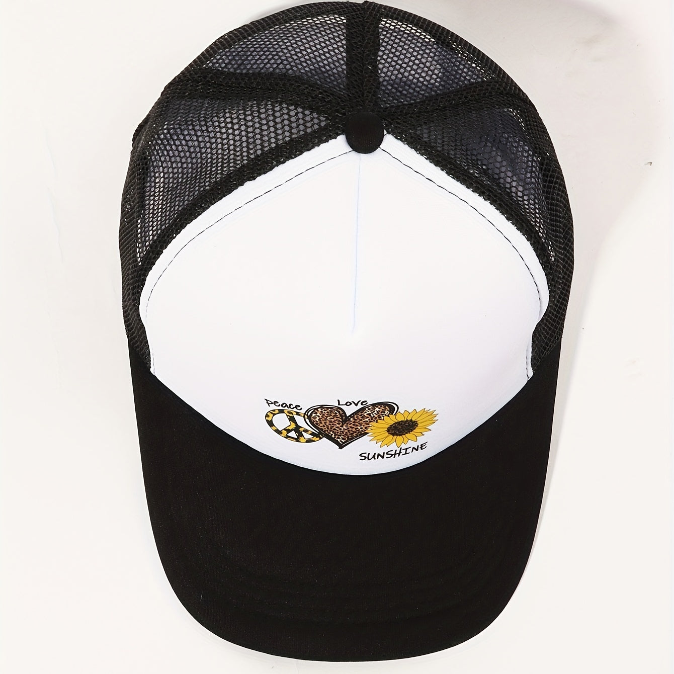Leopard Sunflower Print Trucker Hat & Baseball Cap