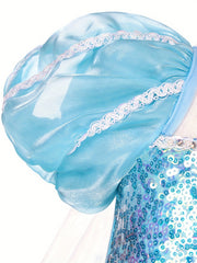 Girls Sequin Snowflake Princess Dress Set