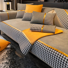 Short Plush Sofa Slipcover Modern Non slip Sofa Cover