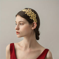Baroque Style Leaf Shape Headband Golden Retro Head Hoop Women's Hair Accessorie