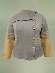 Colorblock Striped Long Sleeve Sweater Cardigan