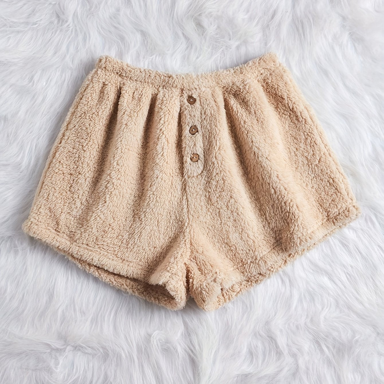 Soft Fuzzy Lounge Bottoms with Elastic Waistband Shorts