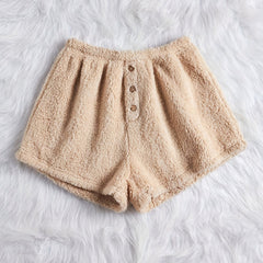 Soft Fuzzy Lounge Bottoms with Elastic Waistband Shorts