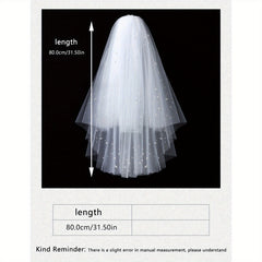 Flowing Double Layer Wedding Veil Classic Bridal Headpiece