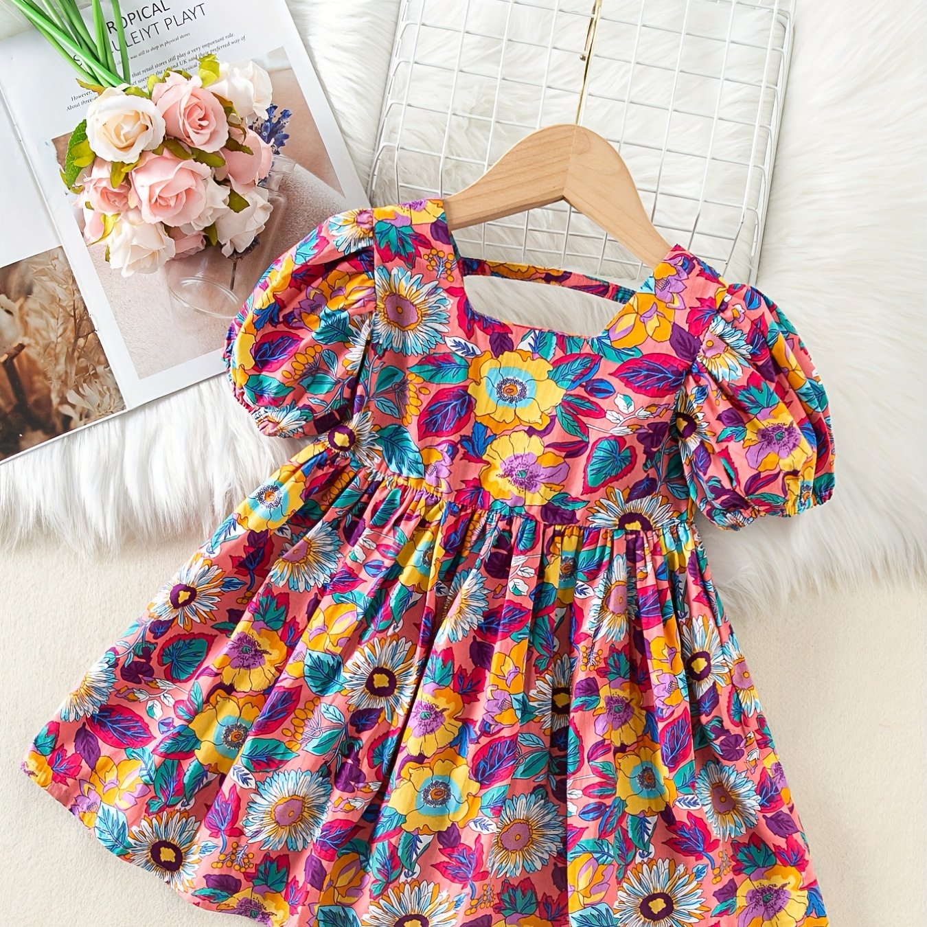 Girl's Floral Princess Dress Summer Style