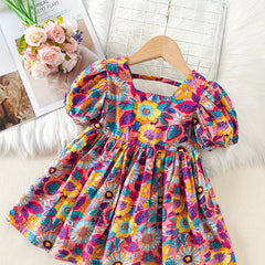 Girl's Floral Princess Dress Summer Style