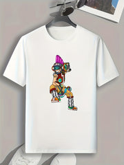 Anime Print Men's Graphic T-shirt Casual Comfy Tees For Summer